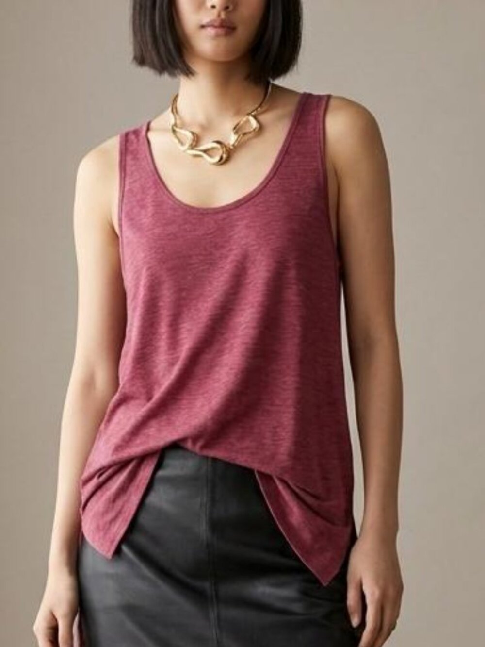 Topshop Burgundy High-Low Sleeveless Tank Top Tunic Size 4